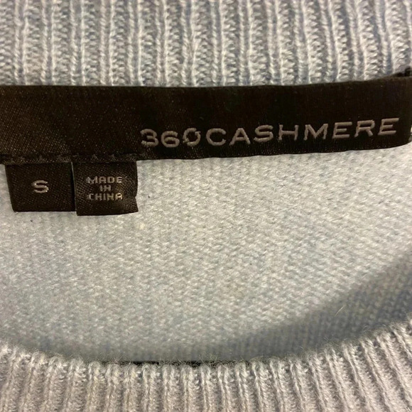 360 Cashmere Crewneck Light Blue Size Small - Picture 4 of 5